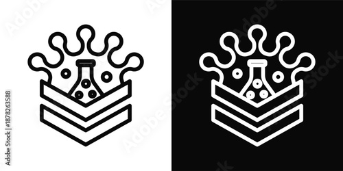 Biological Icon White And Black Background Style