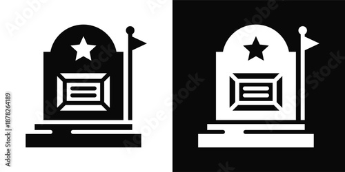 Memorial Icon White And Black Background Style