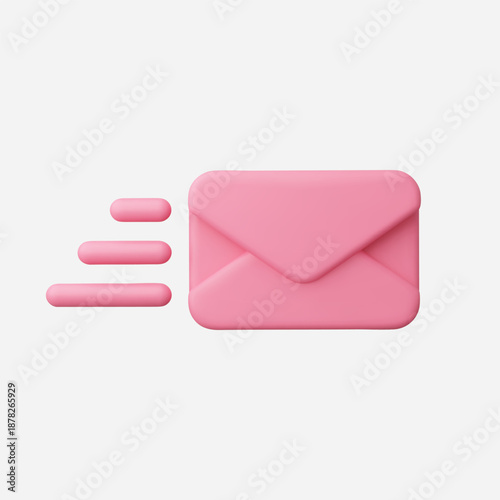 3d Realistic Fast Message vector illustration