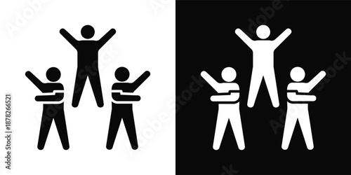 Exercise Icon White And Black Background Style