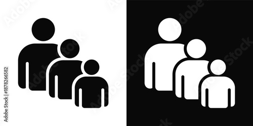 Siblings Icon White And Black Background Style