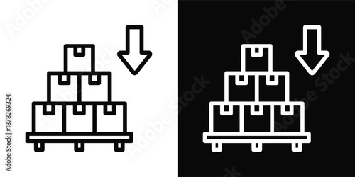 Import Icon White And Black Background Style