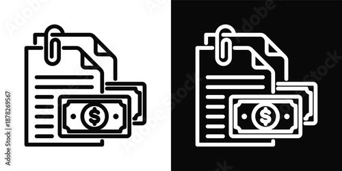 Fees Icon White And Black Background Style