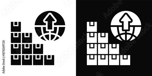 Export Icon White And Black Background Style