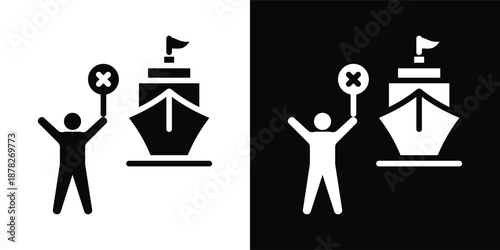 Embargo Icon White And Black Background Style