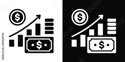 Inflation Icon White And Black Background Style