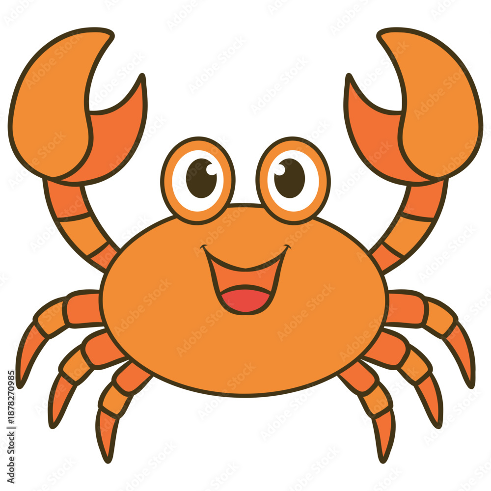 Fototapeta premium Cartoon Crab Illustration