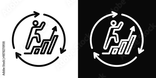 Kaizen Icon White And Black Background Style
