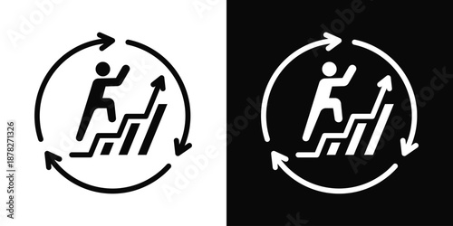 Kaizen Icon White And Black Background Style