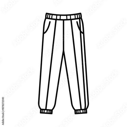 Black and white illustration of sweatpants