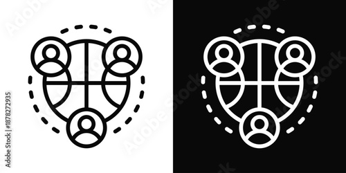 Sport Team Icon White And Black Background Style