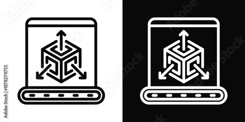Surface Icon White And Black Background Style
