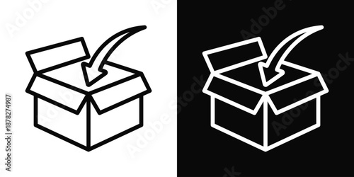 Packaging Icon White And Black Background Style