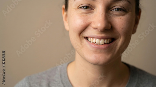 Happy Young Woman Showcasing Healthy White Smile