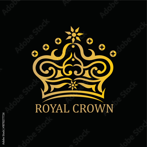 Royal Crown logo vector templ...