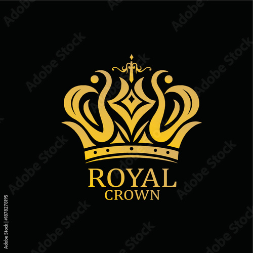 Royal Crown logo vector templ...
