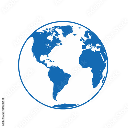 Blue and white globe app icon.