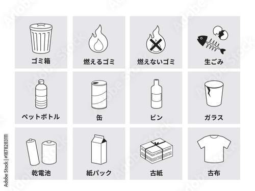 ゴミの分別イラストセット