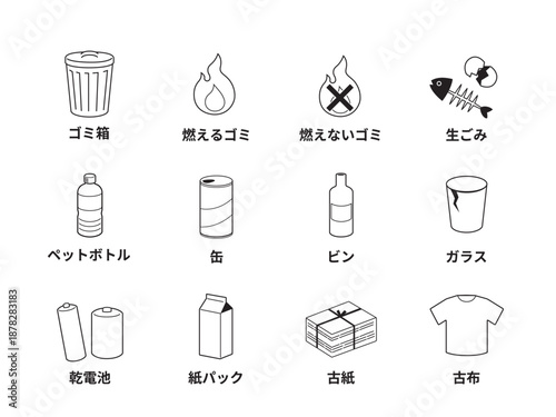ゴミの分別イラストセット