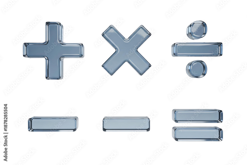 Fototapeta premium Mathematical symbols isolated on transparent background