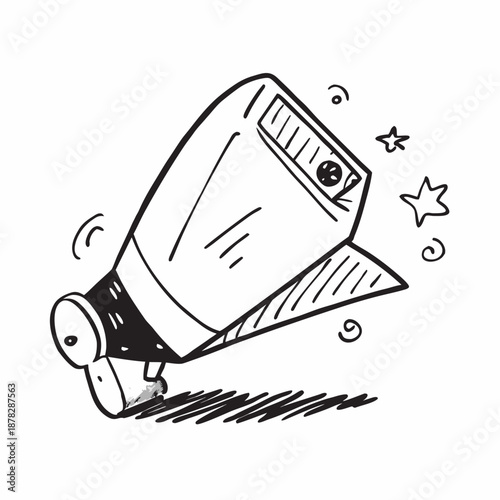 Illustrated rocket launch