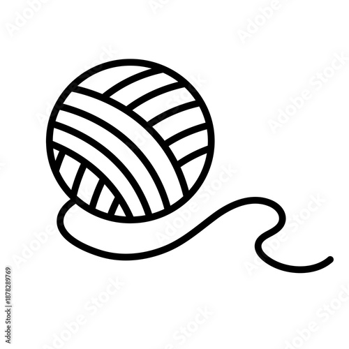 ball of red knitting yarn illustration
