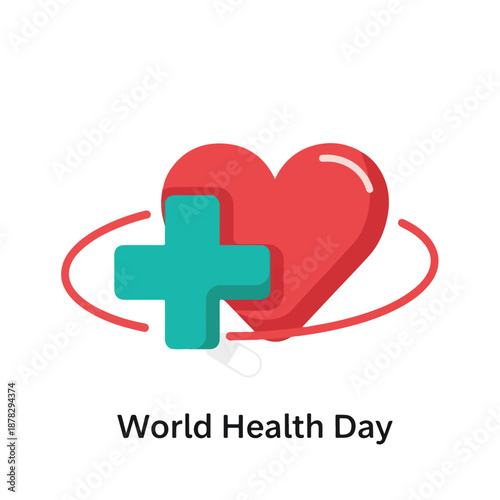 A red heart with a green cross