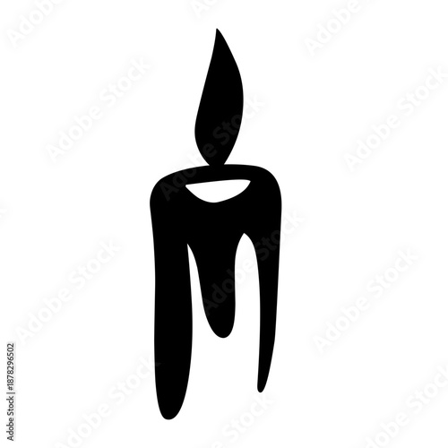 Melting candle silhouette vector