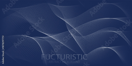 A modern abstract background featuring digital waves made of glowing dots over an ideal dark blue theme and showcase vector 10