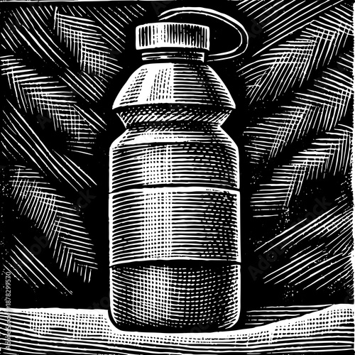 Black and white sports drink bottle