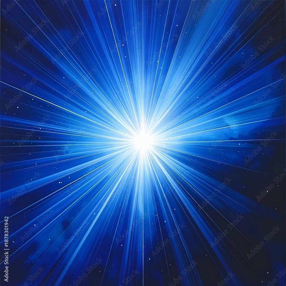 Fototapeta premium Intense Blue Light Burst - A Spectacular Cosmic Display of Energy and Radiance.