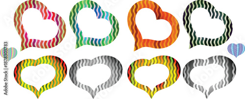 Heart shape. Vector lovely romantic heart signs presenting valentine day