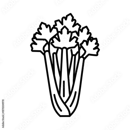 Black and white celery drawing