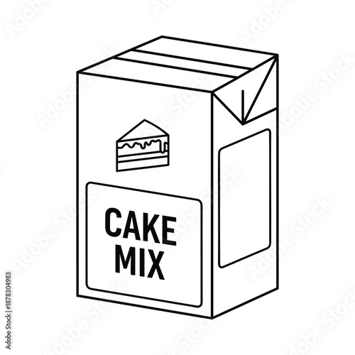 Cake Mix Box Packaging Illustration