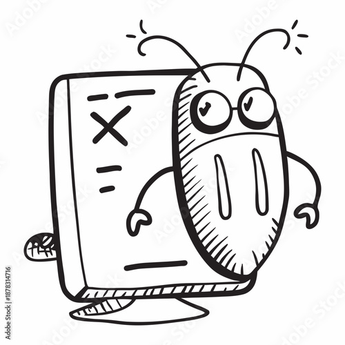 Frustrated computer character