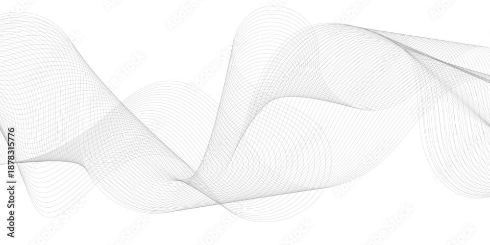 Fototapeta premium Abstract graphic waves background. Abstract modern white background with curve wave technology lines. 