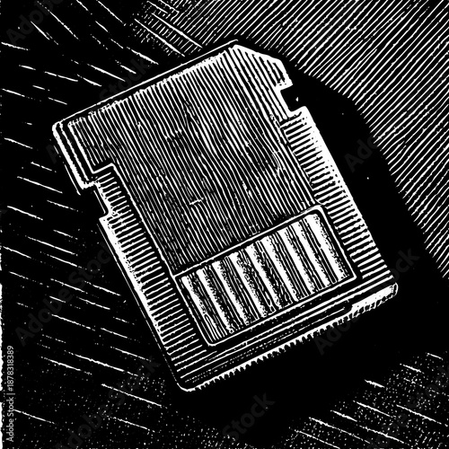 Close-up of a memory card