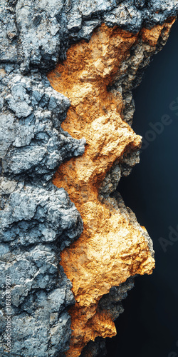 Tree Bark with Golden Resin Macro