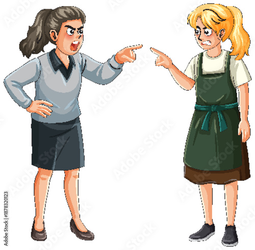 Angry Manager Arguing With Scared Female Employee