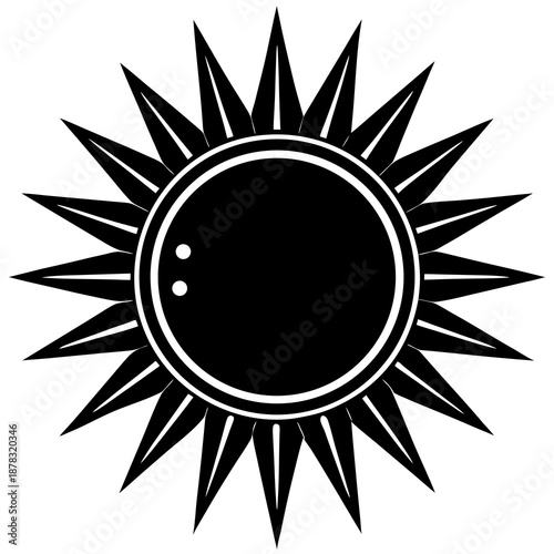 Solar eclipse with radiant sun
