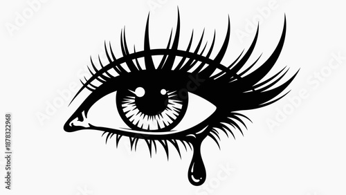 sad eye with tear drop