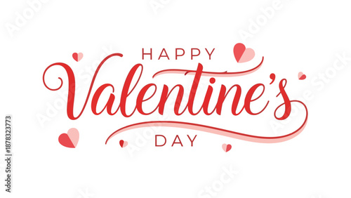 Valentine's Day Greeting Card: An elegant design, perfect for expressing love and affection, featuring the message Happy Valentine's Day amidst charming hearts. 