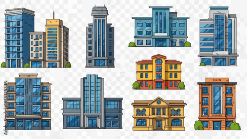 Collection of Modern and Classic Buildings Office Commercial Architecture.
