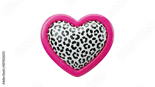 Wallpaper Mural Pink Heart with Leopard Print Torontodigital.ca