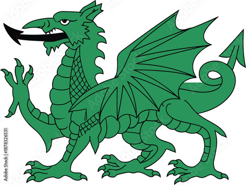 St david's day green dragon flag wales welsh symbol