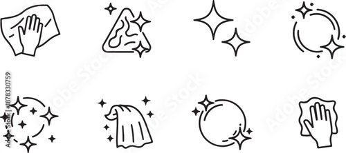 Black and white line cleaning with sparkles line black and white