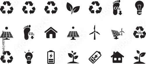 Eco friendly on white background recycling renewable energy