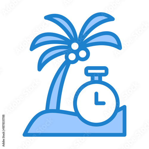 Paid Time Off Icon - Blue Style