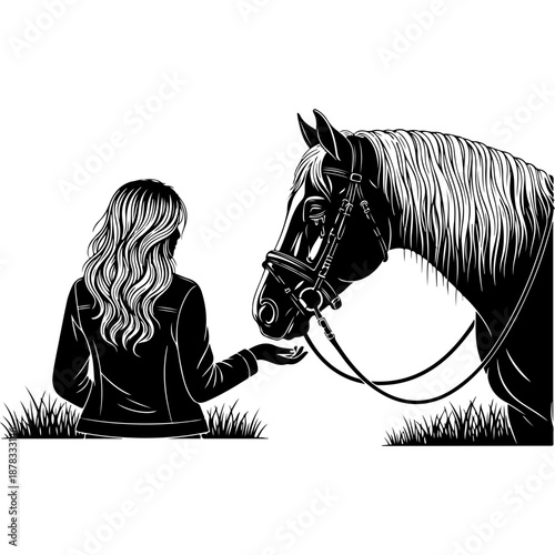Girl and Horse Bonding Moment