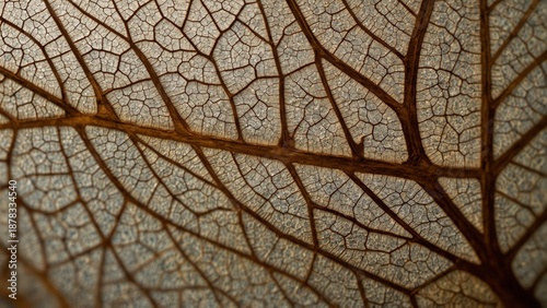Artistic visualization of close up of leaf veins - Generative AI